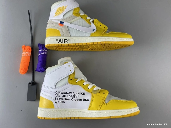 Powder Air NRG AQ0818-149 White Dark 1 Off-White Jordan x Yellow-Cone 0817